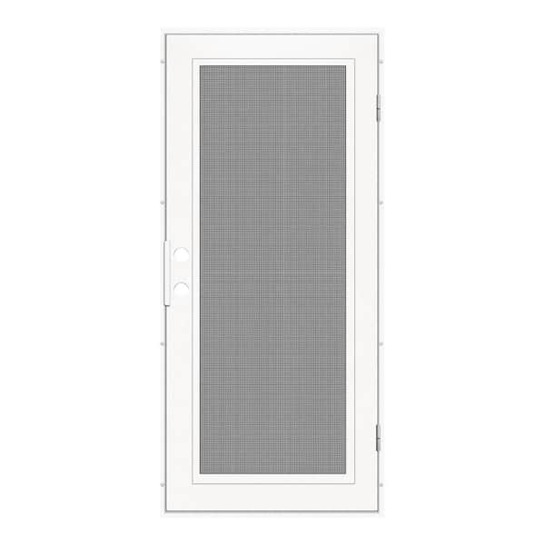 Unique Home Designs Full View 36 in. x 80 in. Left-Hand/Outswing Black Aluminum Security Door with Meshtec Screen