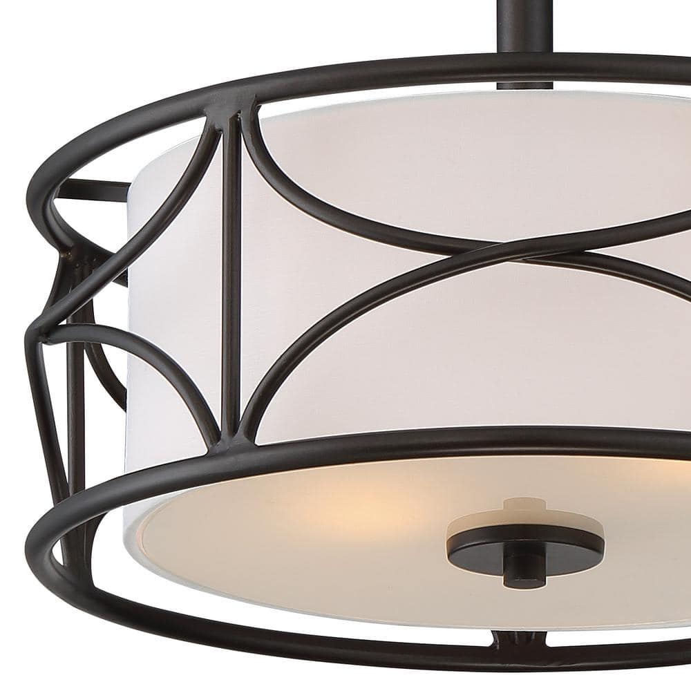 Avara 13" Bronze Glass Drum Indoor/Outdoor Ceiling Light