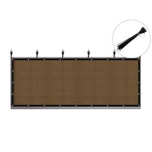 Privacy FenceScreen Heavy-Duty 90% Blockage Shade Cover FencingNet for Wall Garden Gazebo Backyard 5 ft. x 25 ft., Brown