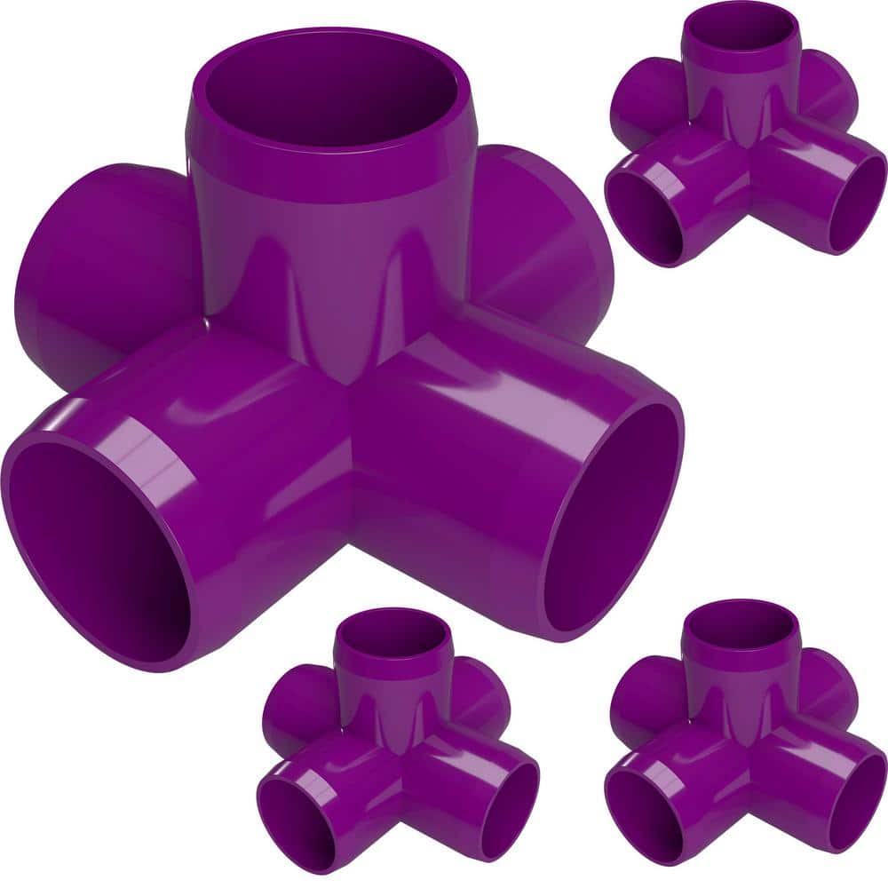1-1/4 in. Furniture Grade PVC 5-Way Cross in Purple (4-Pack) price history on PriceWatchPro