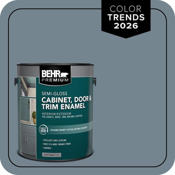 BEHR PREMIUM 1 gal. #N480-5 Adirondack Blue Semi-Gloss Enamel Interior/Exterior Cabinet, Door & Trim Paint