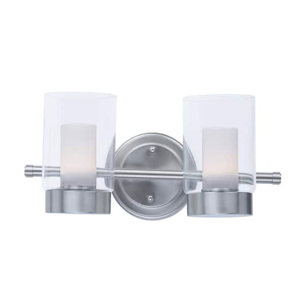 Maxim Lighting Mod 2-Light Satin Nickel Bath Vanity Light with Integrated LED