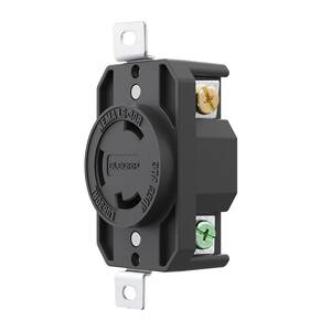 30 Amp 250-Volt NEMA L6-30R Locking Receptacle Single Outlet Industrial Grade Grounding Twist Lock, Black
