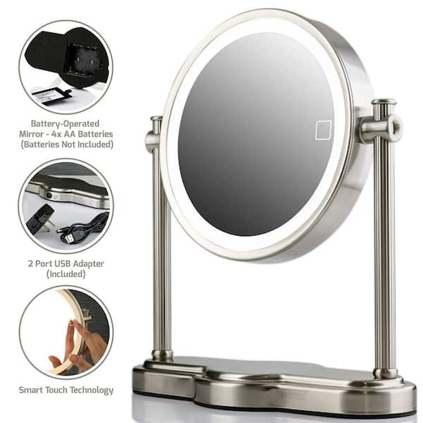 Ovente 12 6 In X 4 75 Modern Round, Tabletop Vanity Mirrors
