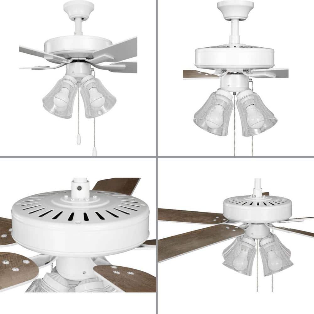 AirPro 52" White and Gray 5-Blade Ceiling Fan with Light