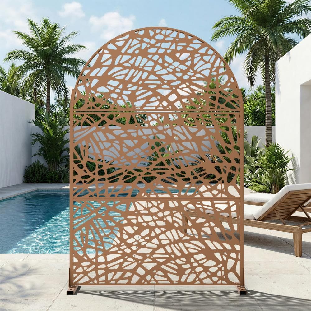 47 in. W x 72 in. H Brown Galvanized Steel No Dig Mesh Net Cut Outdoor Privacy Screen (1-Pack) price history on PriceWatchPro