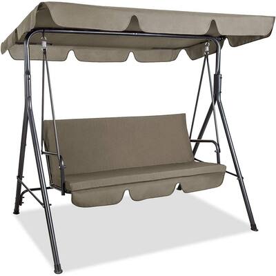2/3-Person Outdoor Canopy Swing with Removable Cushion