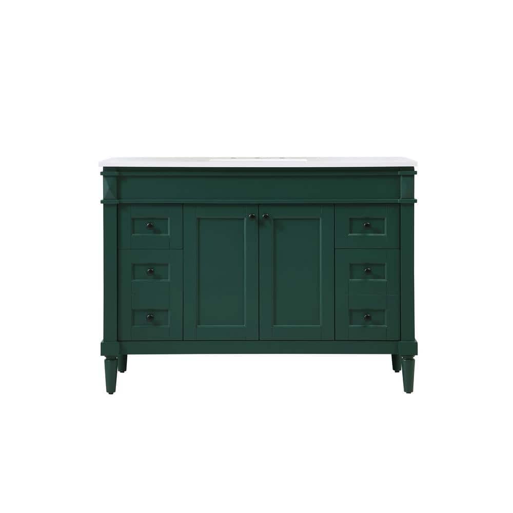Simply Living 48 in. W x 21 in. D x 35 in. H Bath Vanity in Green with Ivor