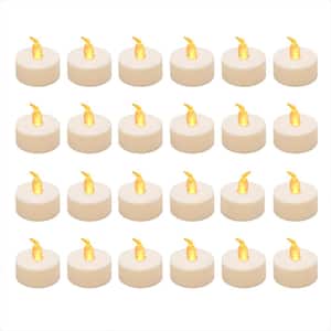 Battery Operated Amber LED Tea Lights - Value Pack (24-Count)