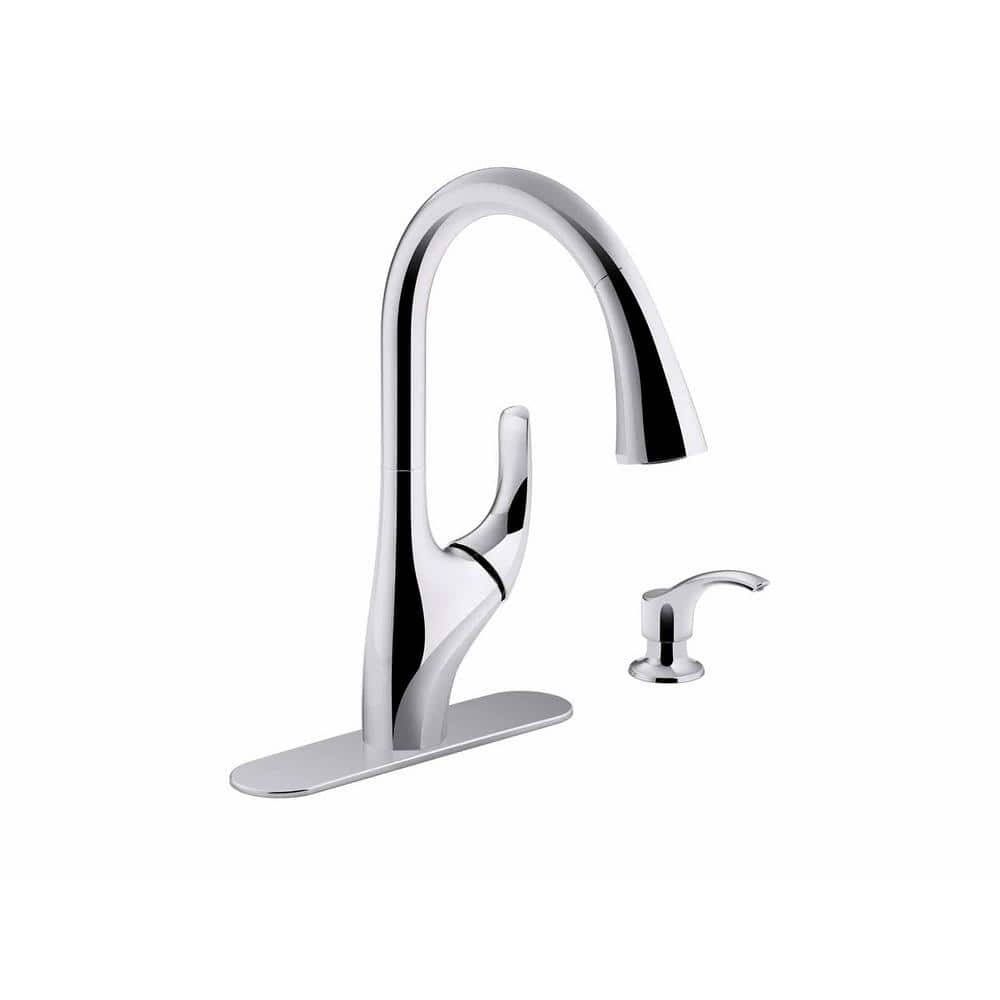 KOHLER Trielle Single-Handle Pull-Down Sprayer Kitchen Faucet in Chrome R18594-SD-CP Sansujyuku sansujyuku.com