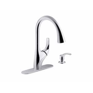Trielle Single-Handle Pull-Down Sprayer Kitchen Faucet in Chrome