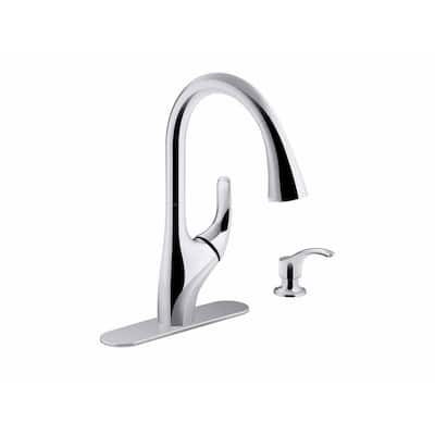 Trielle Single-Handle Pull-Down Sprayer Kitchen Faucet in Chrome