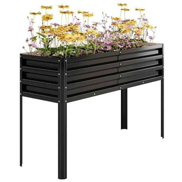 Raised Garden Bed with Watering Reservoir, Tall Elevated Planter, Heavy Duty Steel, Ideal for Vegetables & Herbs