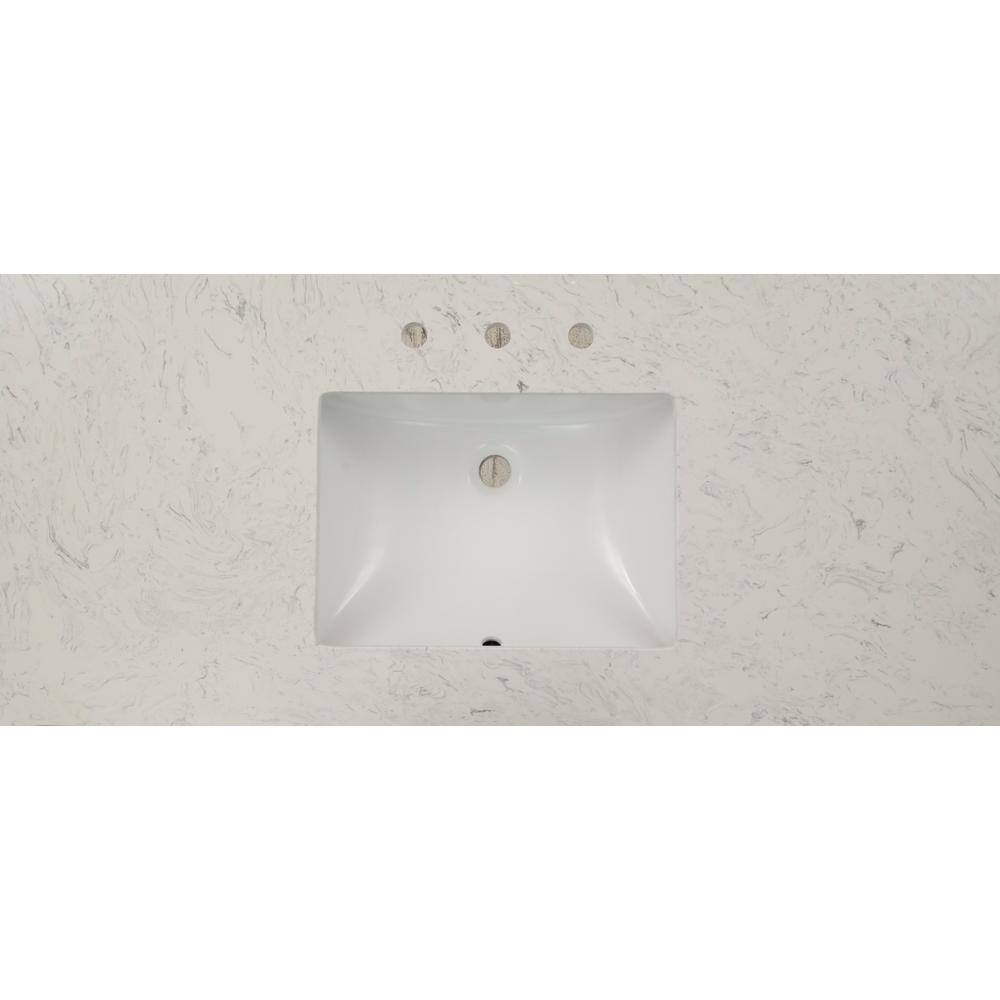 49 in. White Marble Vanity Top with Single Sink