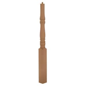 Stair Parts 4515 48 in. x 3-1/2 in. Unfinished Red Oak Pin Top Newel Post for Stair Remodel