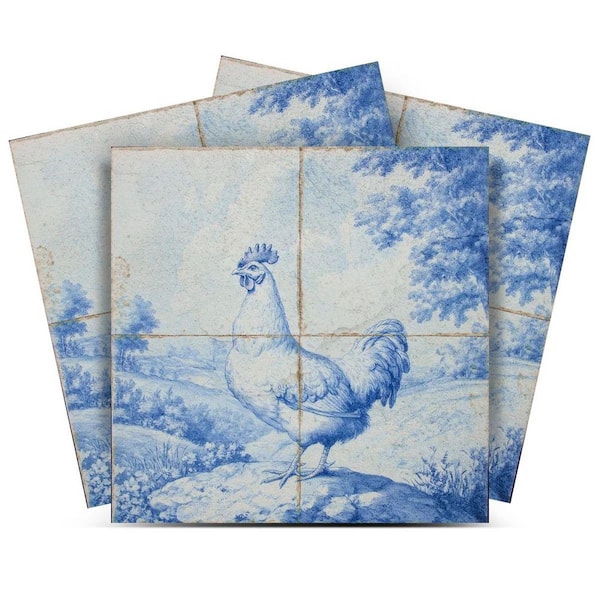 Blue D66 5 in. x 5 in. Vinyl Peel and Stick Tile (24 Tiles, 4.17 sq. ft. /Pack)