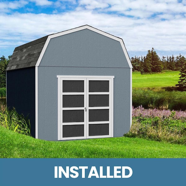 Handy Home Products Professionally Installed Braymore 10 ft. x 10 ft. Backyard Wood Shed with Smartside and Onyx Black Shingle (100 sq. ft.)
