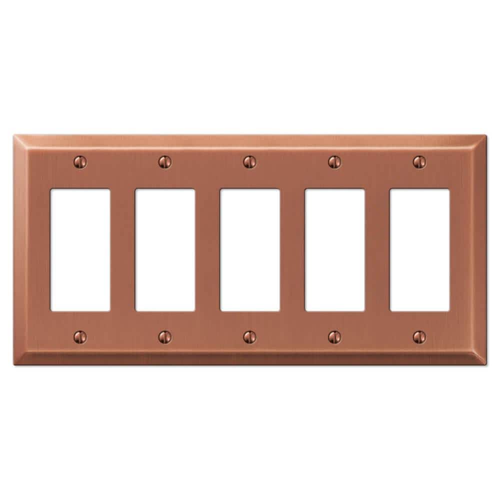 Metallic 5 Gang Rocker Steel Wall Plate - Antique Copper price history on PriceWatchPro