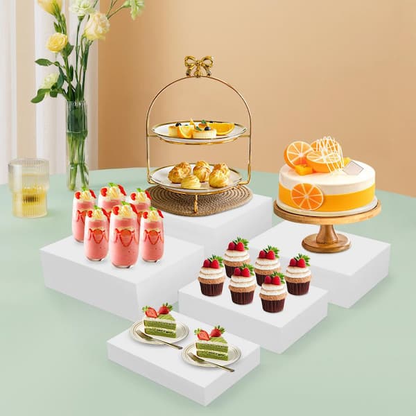 YIYIBYUS White Rectangular Acrylic Display Stand Party Birthday