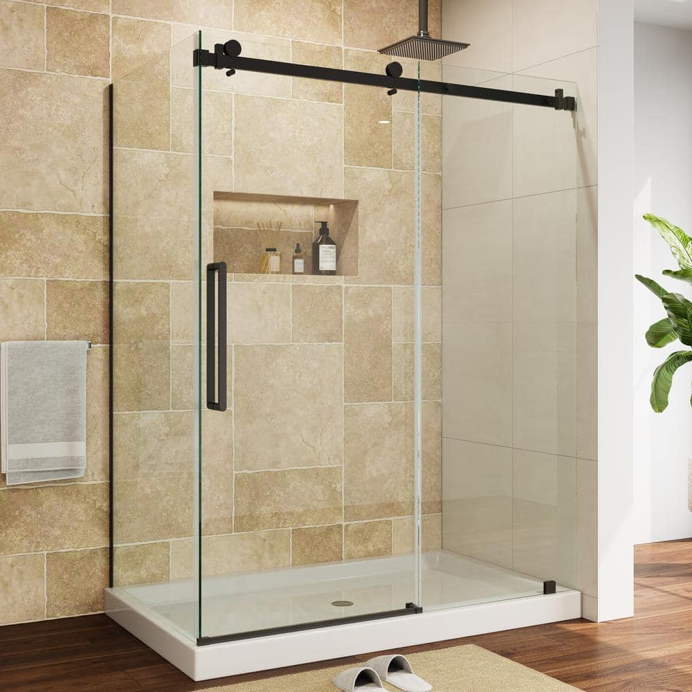 56 in.-60 in. x 34.5 in. x 76 in. Frameless Corner Sliding Shower Enclosure with Clear Glass in Brushed Nickel price history on PriceWatchPro