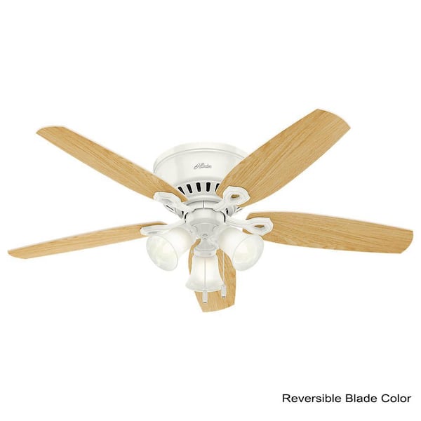 Hunter Builder Low Profile 52 in. Indoor Snow White Ceiling Fan