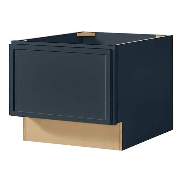 Leyton 18 in. W x 24 in. D x 16.5 in. H Ready To Assemble Plywood Slim Shaker Bench Base Kitchen Cabinet in Ink Blue