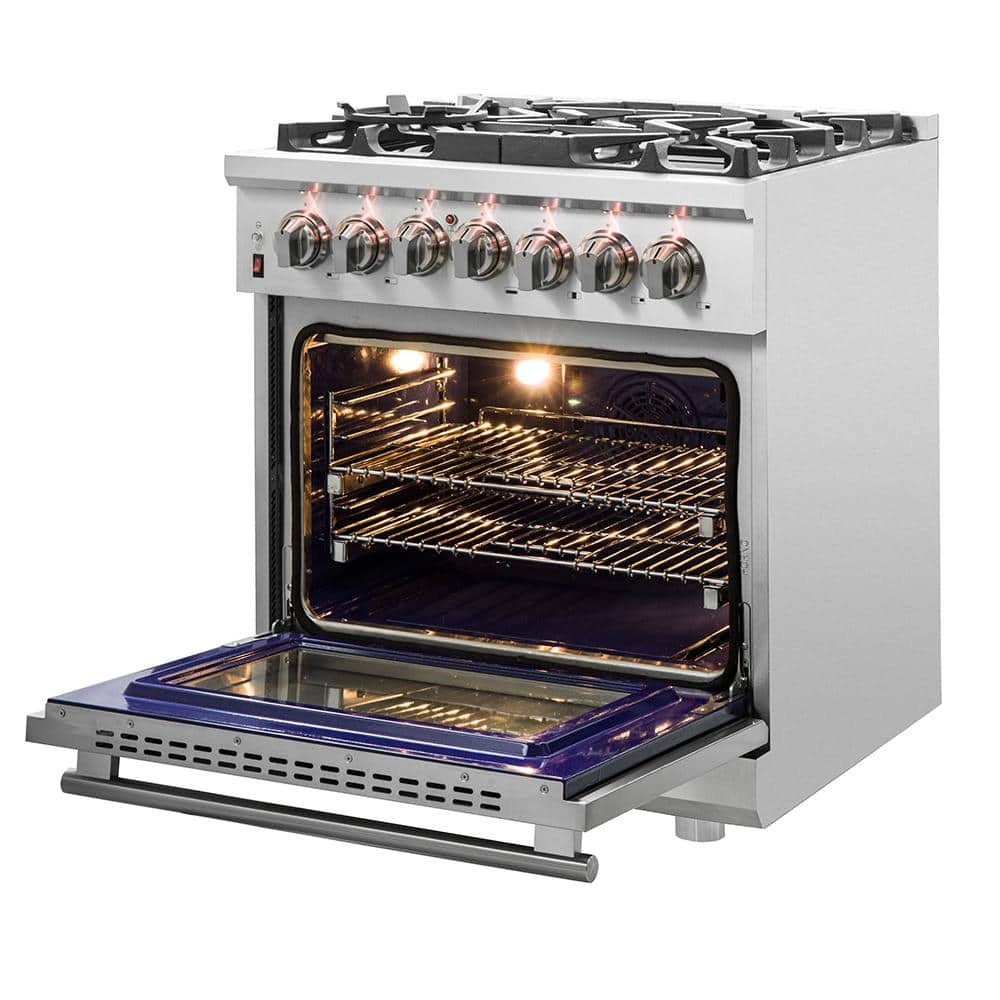 Forno 30-inch Stainless Steel Dual Fuel Range with Griddle