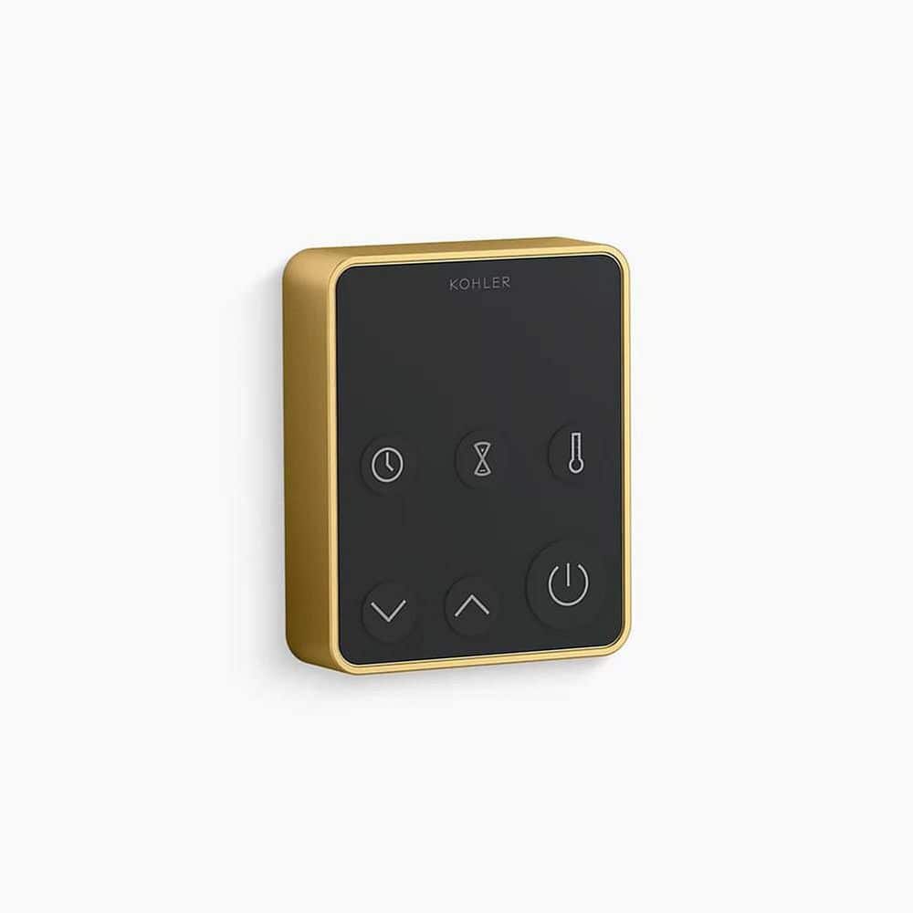Invigoration Series Steam Generator Control Kit with Adjustable Temperature Setting in Vibrant Brushed Moderne Brass