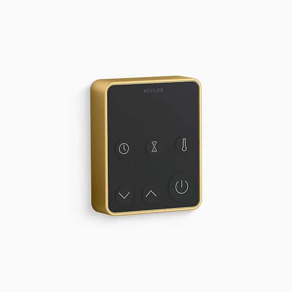 Invigoration Series Steam Generator Control Kit with Adjustable Temperature Setting in Vibrant Brushed Moderne Brass