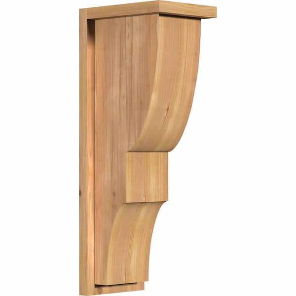 Ekena Millwork 7-1/2 in. x 10 in. x 26 in. Western Red Cedar Ridgewood Smooth Corbel with Backplate