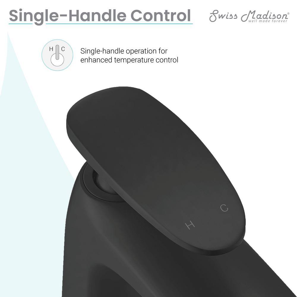 Sublime Matte Black Brass Single-Handle Bathroom Faucet