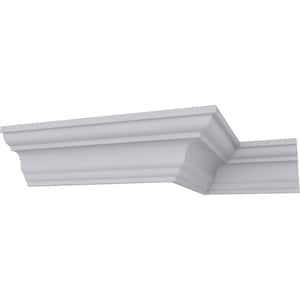 SAMPLE - 3 in. x 12 in. x 3 in. Polyurethane Palmetto Smooth Crown Moulding