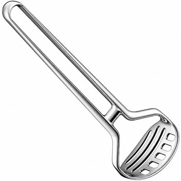 11 in. Heavy Duty Stainless Steel Potato Masher for Root Vegetables, Durable and Rustproof, One-Piece Design