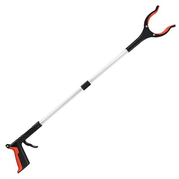 .N/A 32 in. Foldable Aluminum Reacher Grabber with 360° Rotating Head, Lightweight Trash Claw Tool for Elderly