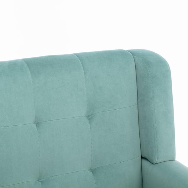 ATHMILE Mint Green Velvet Upholstered Accent Arm Chair (Set of 1