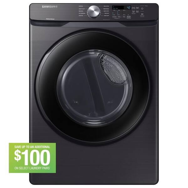 Samsung 7.5 cu. ft. Stackable Vented Electric Dryer with Sensor Dry in Brushed Black
