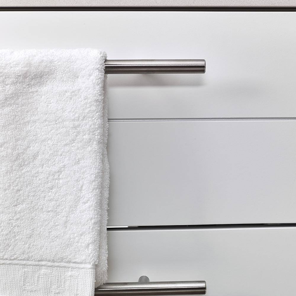 Sleek 24" White Quartz Top Modern Wall-Mounted Vanity with Ceramic Sink