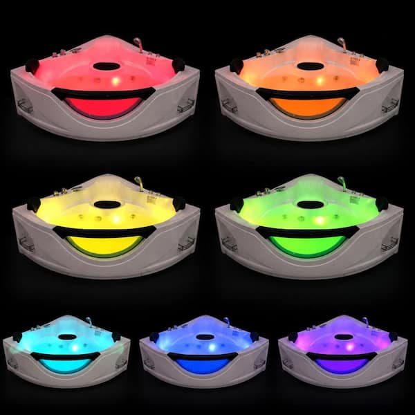 Xspracer 59 in. x 59 in. Acrylic Corner Whirlpool Bathtub with