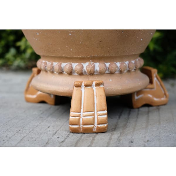 MPG 3.5 in. x 2.5 in. Composite Resin Pot Feet in White Wash Terra Cotta (3 Sets of 3)