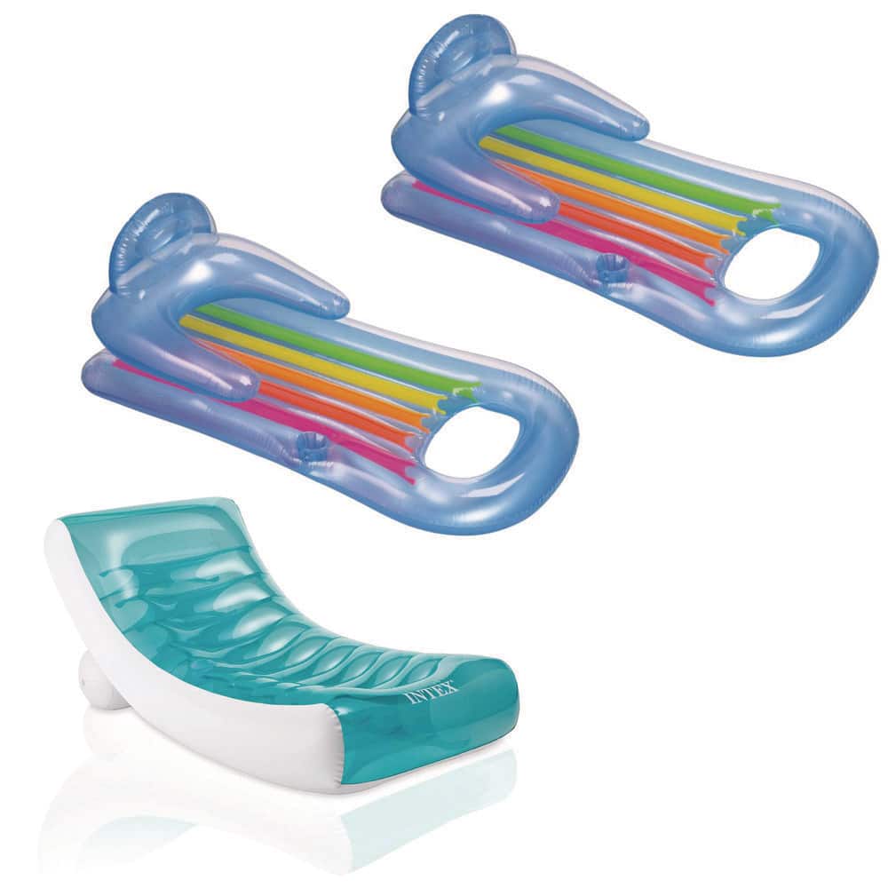 Intex Inflatable Pool Floating Raft Bundled with Inflatable Swimming