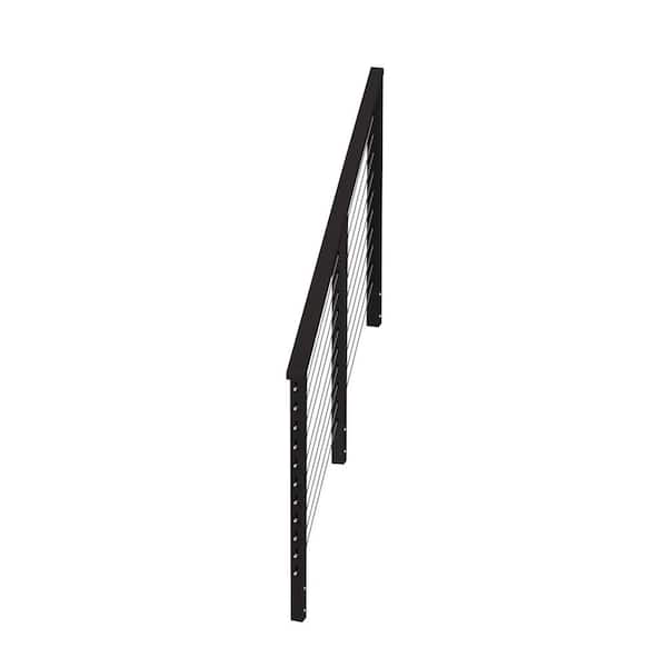 CityPost 4 ft. Stair Cable Railing, 36 in. Face Mount, Black