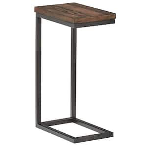 Durham 16 in. Walnut 26.25 in. Rectangle Wood Top C-Side End Table