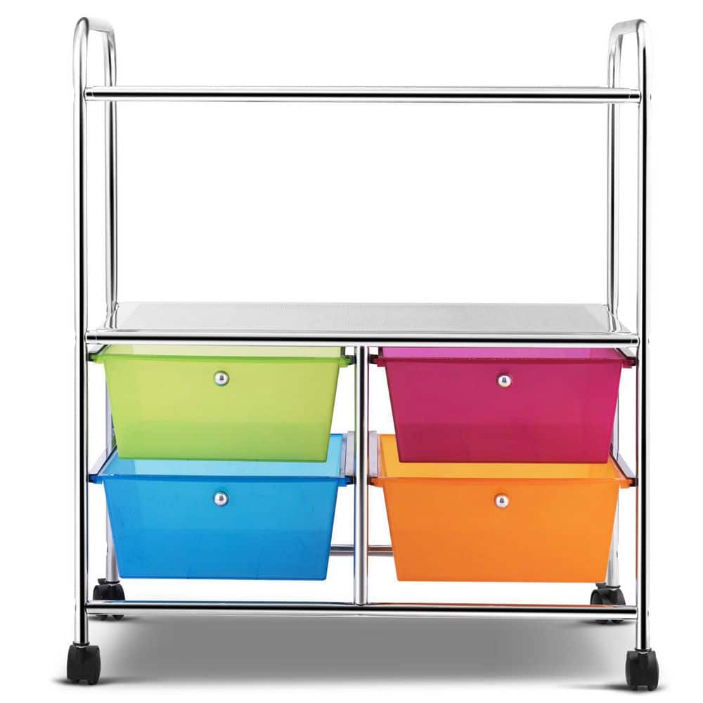  SILKYDRY Rolling Storage Cart with 4 Drawers, Crafts