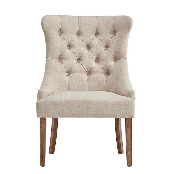HomeSullivan Light Distressed Natural Beige Tufted Dining Chair