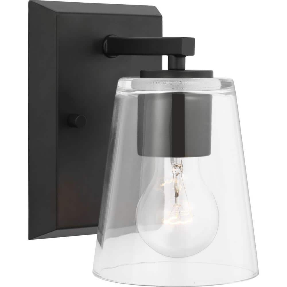 Vertex Collection 4.75 in. 1-Light Matte Black Clear Glass Contemporary Vanity Light price history on PriceWatchPro
