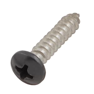 #8 x 3/4 in. Black Stainless Steel Phillips Pan Head Standard Sheet Metal Screw (20-Pack)