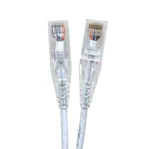 50 ft. 28AWG Ultra Slim CAT6 RJ45 Unshielded Twisted Pair Patch Cable, White