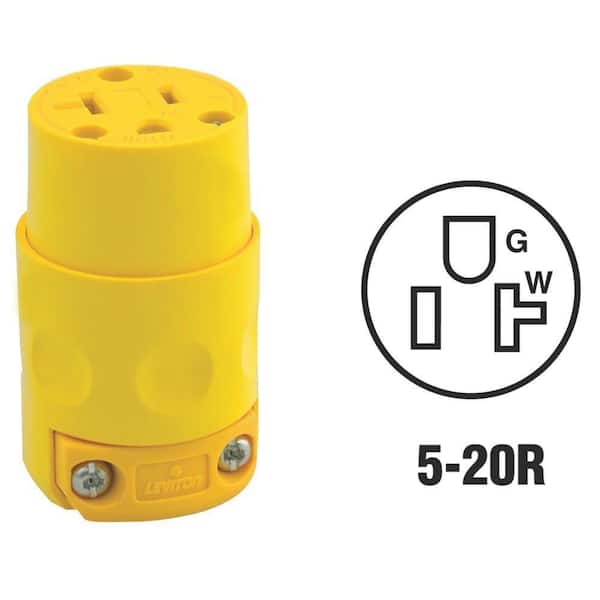 20 Amp 125-Volt Grounding Connector, Yellow 520CV