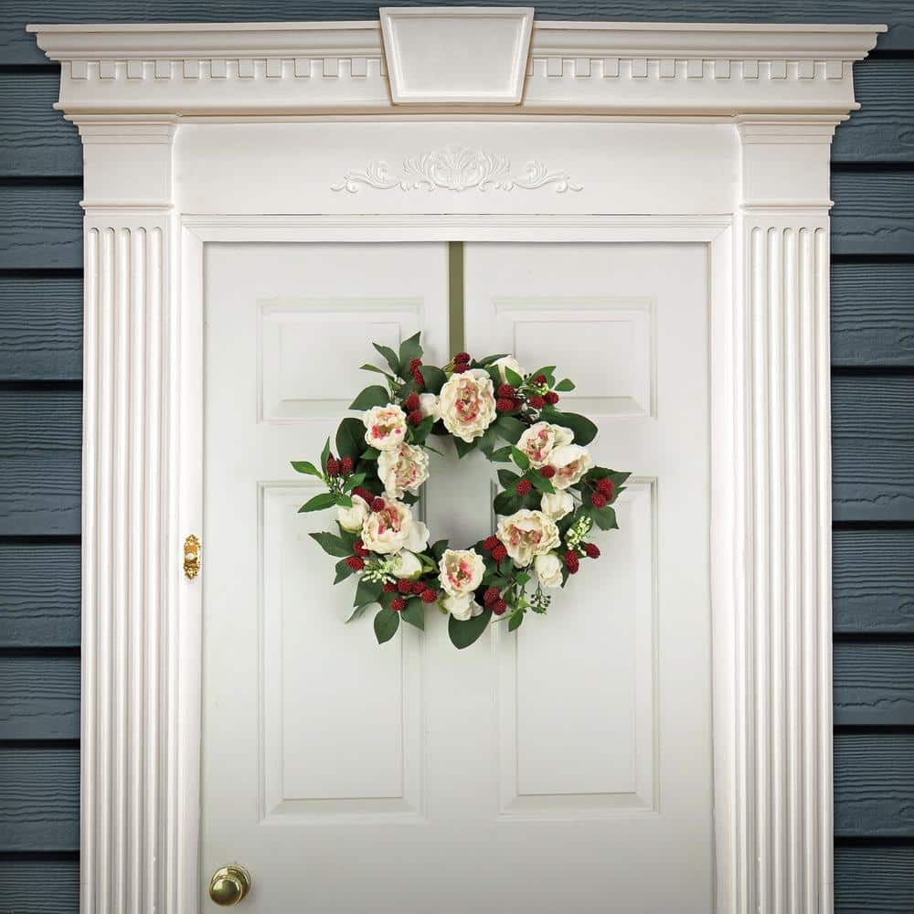 National Tree Company 22 in. Peony and Raspberry Wreath DS69-S21G9435-1 ...