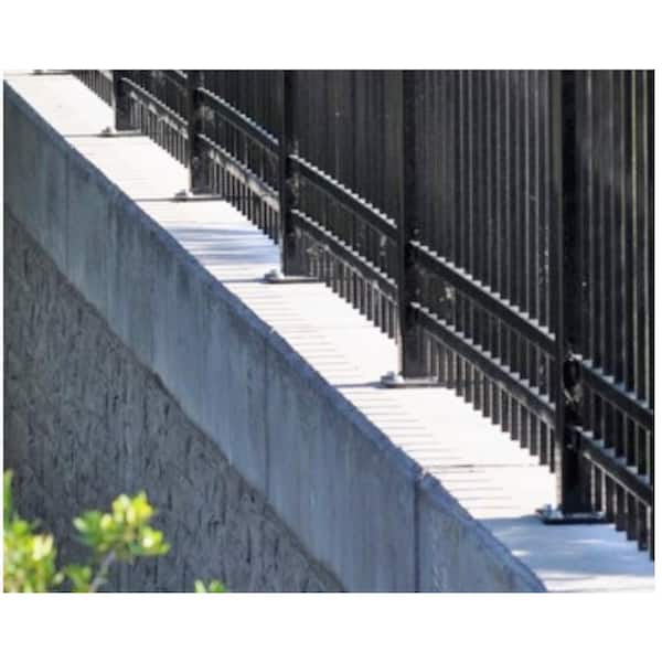 Versai 2 in. x 2 in. x 4 ft. Gloss Black Steel Fence Post with 5 in. Base Plate